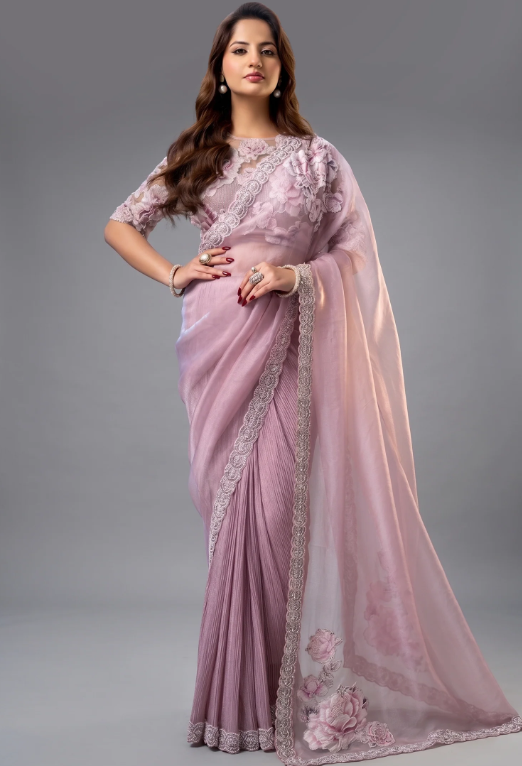 Blush Organza Saree