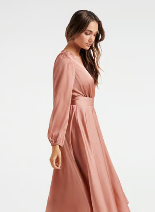 Rosé Midi Wrap Dress image 3