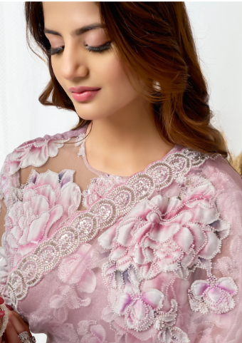 Blush Organza Saree image 4